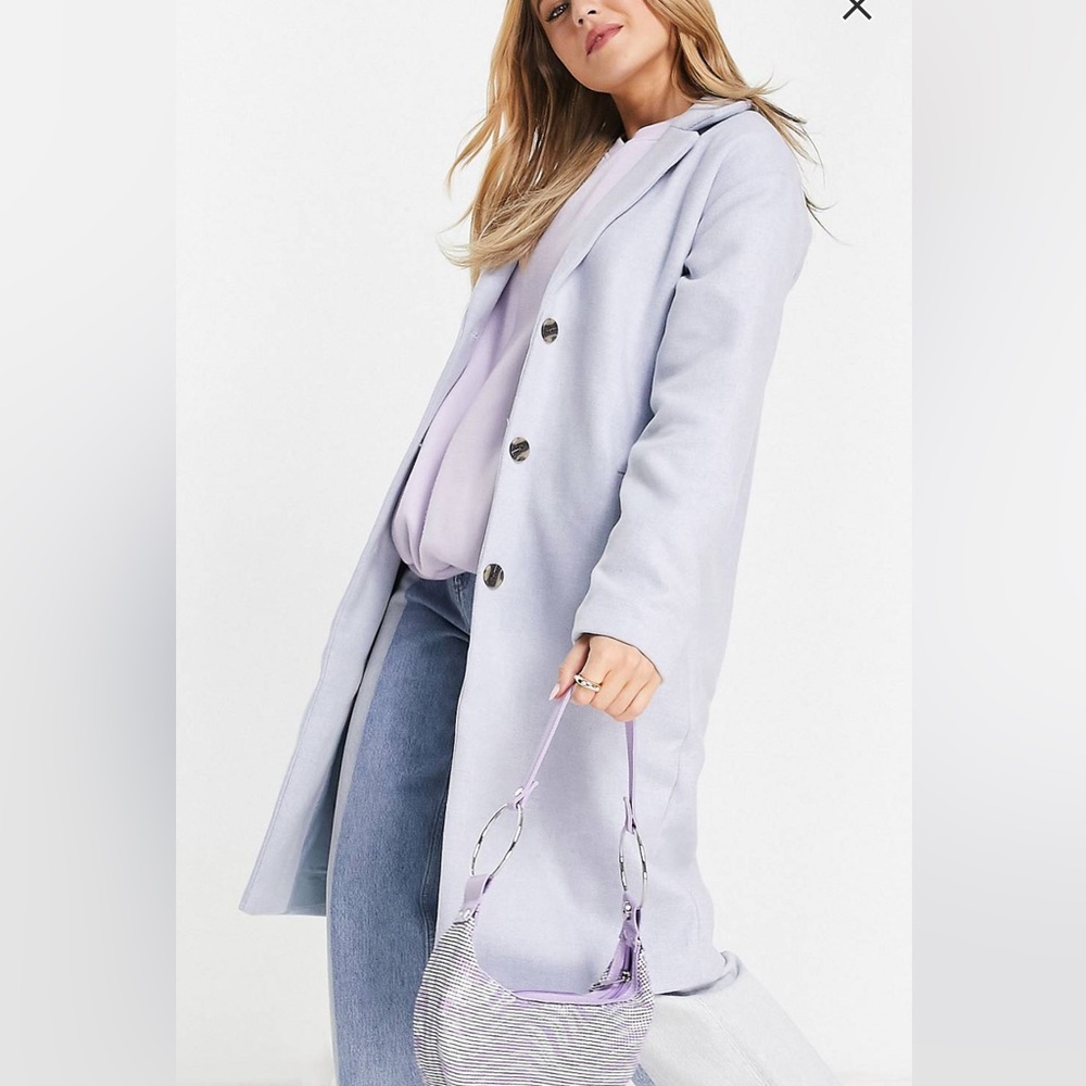 Pieces Alice wool blend coat pale blue
